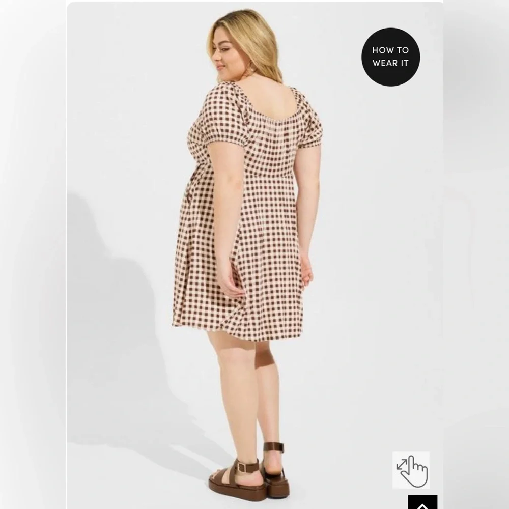 Torrid Mini Rayon Slub Button Front Skater Dress size 00 - Picture 3 of 10